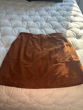 Faux suede mini skirt